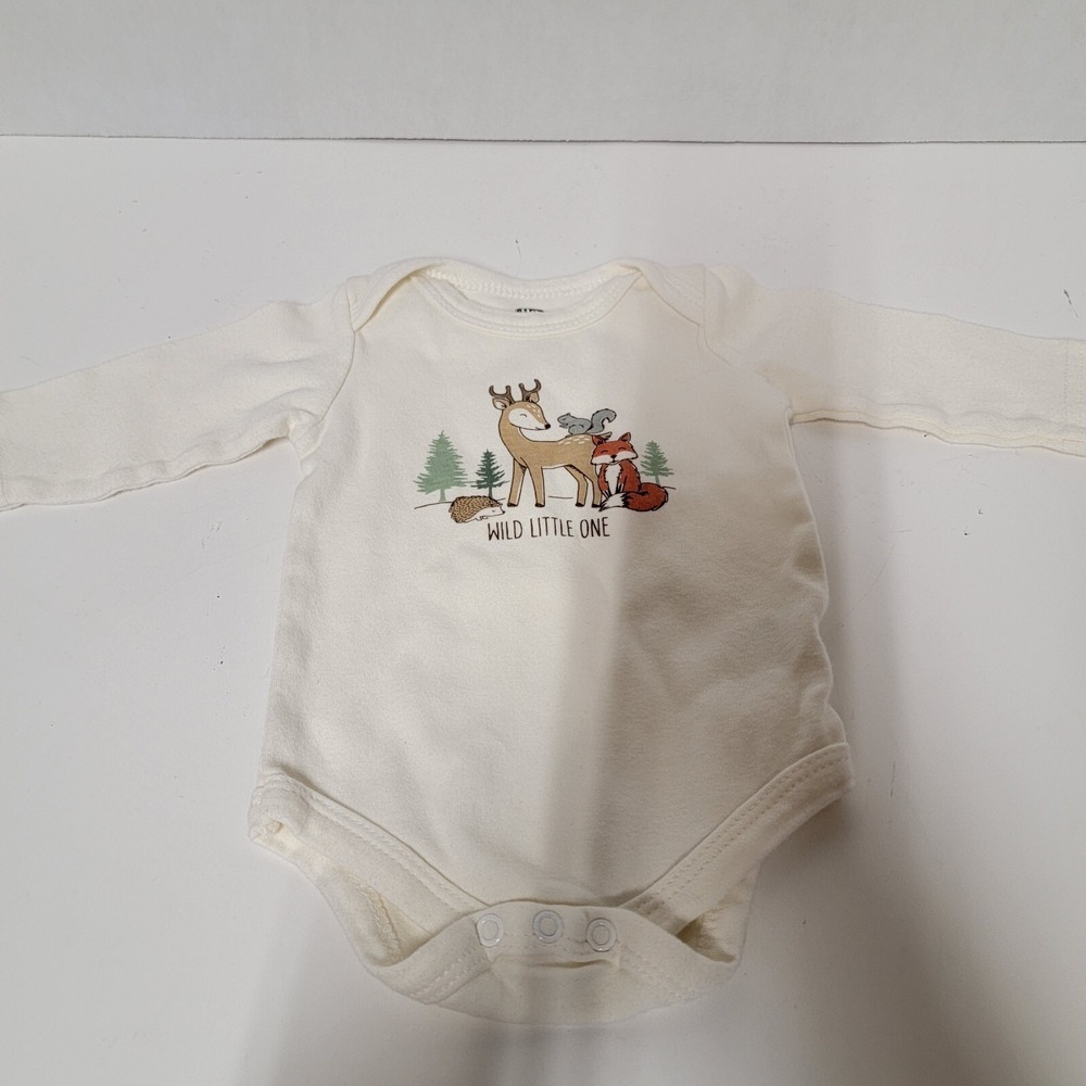 Hudson Baby Long Sleeve BODYSUIT Wild Little One - 0-3 M